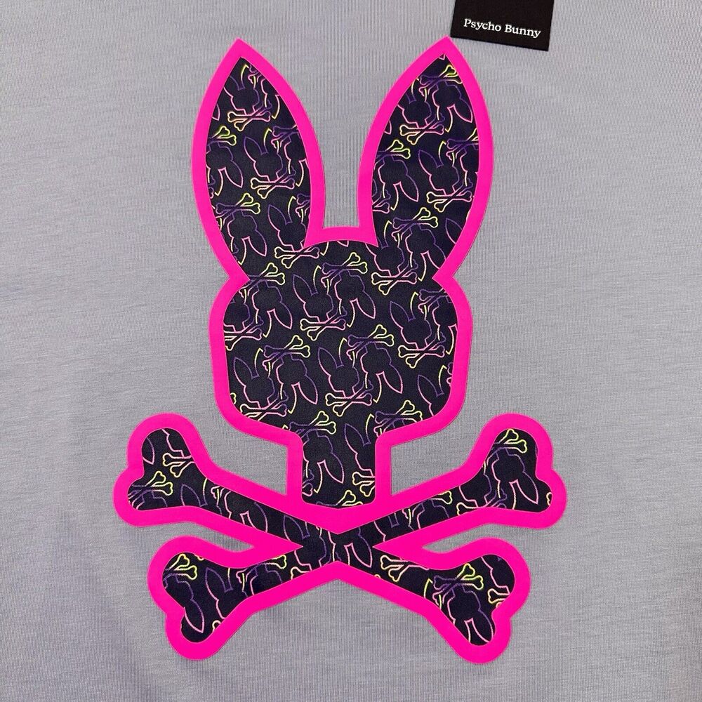 Psycho Bunny Men's Belmont Graphic Tee Logo 3XL Big And Tall Purple Pima Cotton - Picture 2 of 7